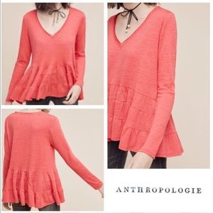 Anthropologie Deletta Thea Peplum Top